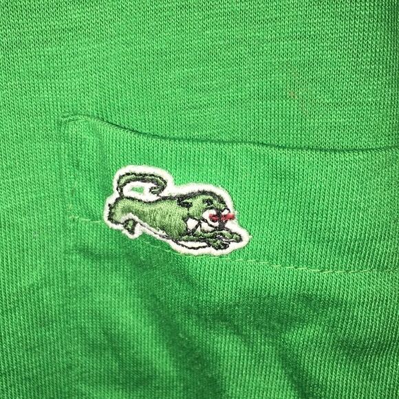 Vintage Green Garan mens Garanimals pocket polo golf shirt XL slim retro model - Picture 2 of 4